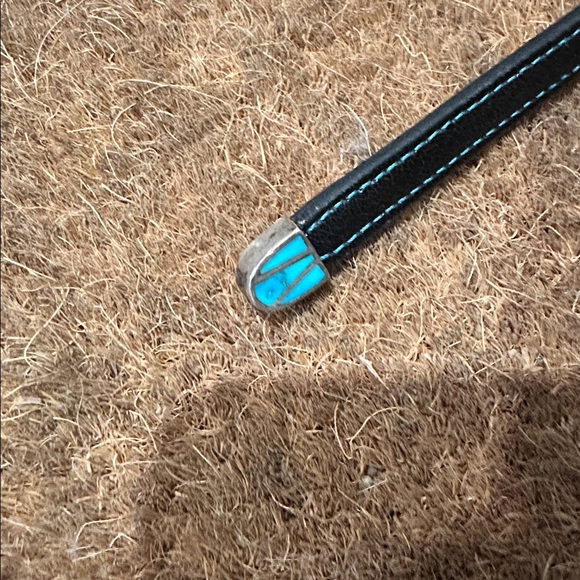 Dan Oliver Torquoise and Silver Leather Belt - Picture 4 of 5